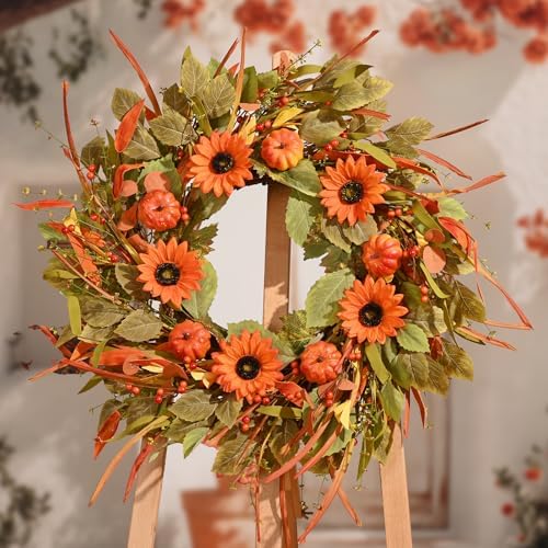 Waipfaru 22in Fall Wreath for Front Door