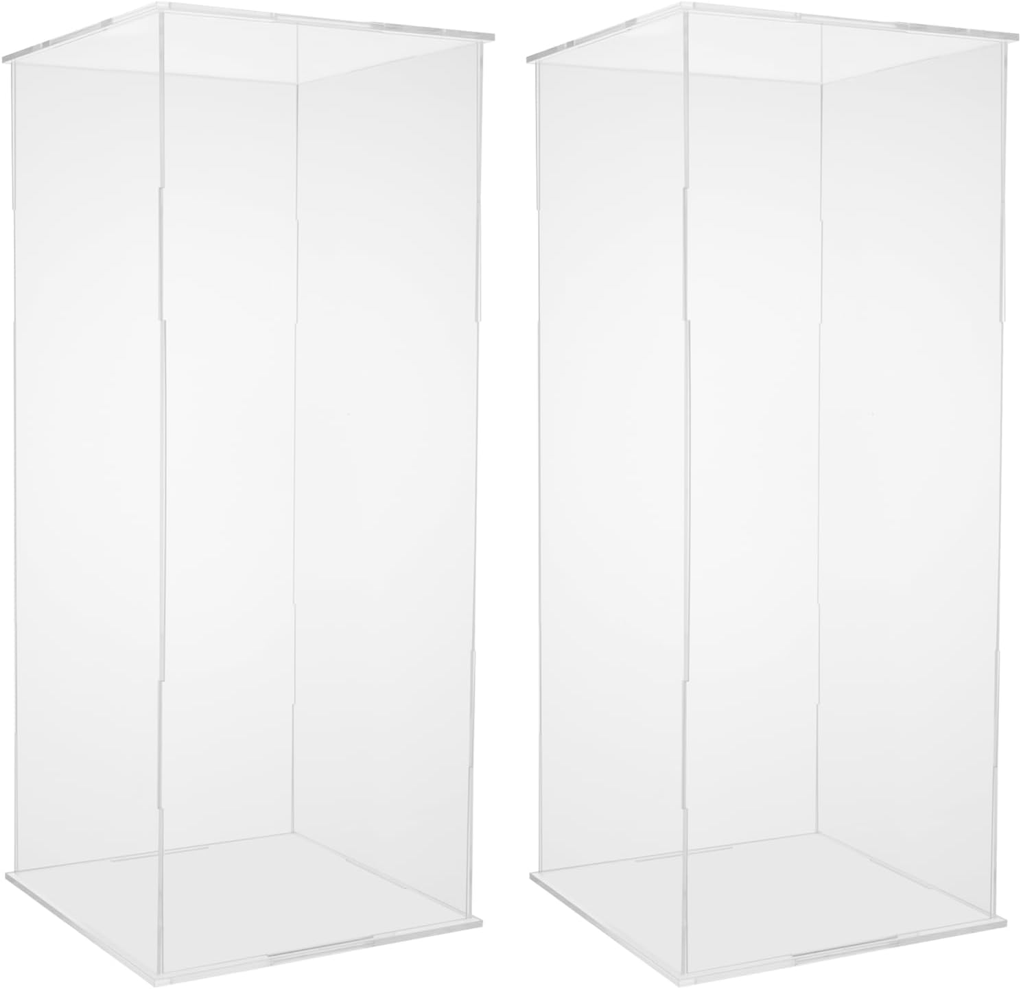 2 Pcs Acrylic Display Cube Pedestal Clear Art Sculpture Stand for Home Decor