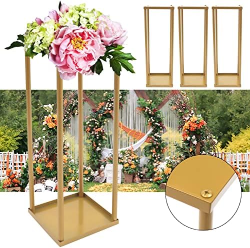 Kathring Gold Pedestal Tables for 4pcs Party Centerpieces