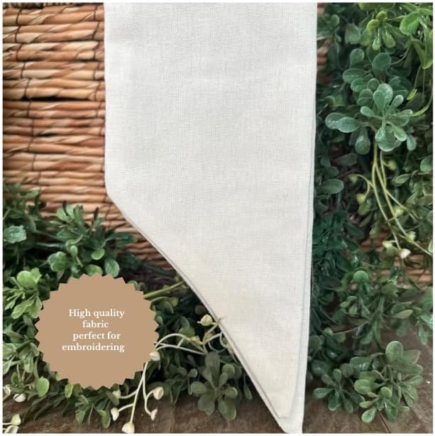 White Linen Wreath Sash for Front Door 56 x 45
