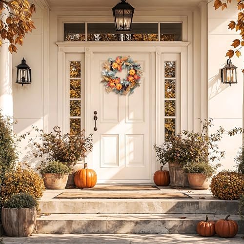 Valery Madelyn 18 Inch Autumn Wreath with Lights