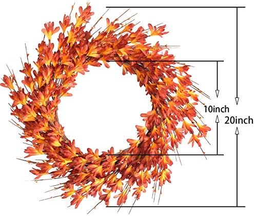 Bibelot 20 Inch Artificial Forsythia Wreath Orange