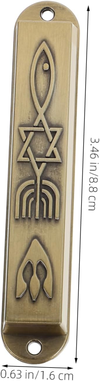 2pcs Retro Metal Mezuzah Decor Door Plaque