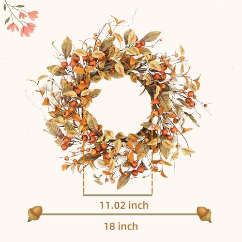 YNYLCHMX 18 Fall Wreath for Front Door