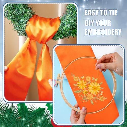 Orange Wreath Sash for Front Door Holiday Decor