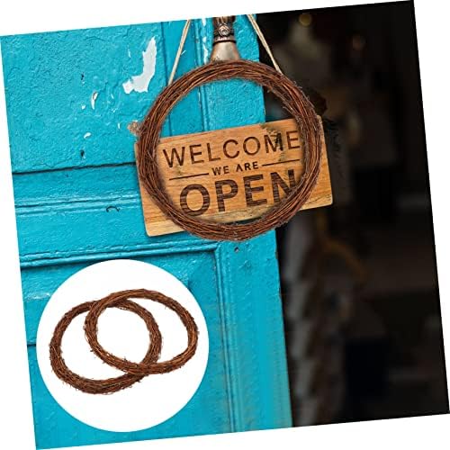 Healifty 2pcs Rattan Wreath for Home Party Decor