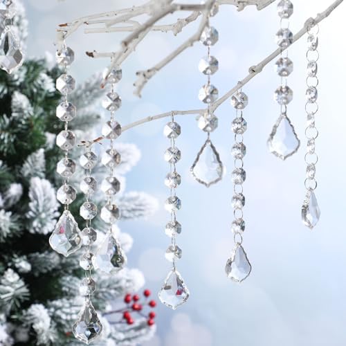 Nuenen 100 Pcs Acrylic Crystal Garland Strands for Home Decor
