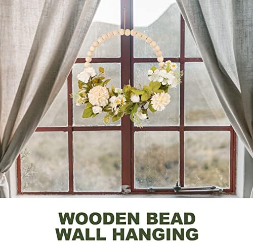 BESPORTBLE Vintage Wooden Bead Flower Wreath
