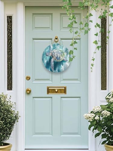 10 Inch Ocean Turtle Door Wreath Welcome Sign