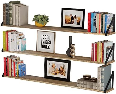 Wallniture Bora Wall Shelves Set of 3 48x6