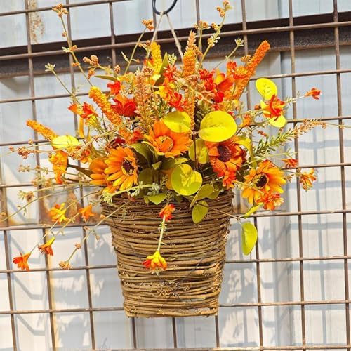 Fall Flowers Artificial Wreath for Front Door