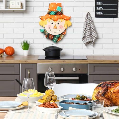 Metal Fall Door Scarecrow Head Welcome Sign