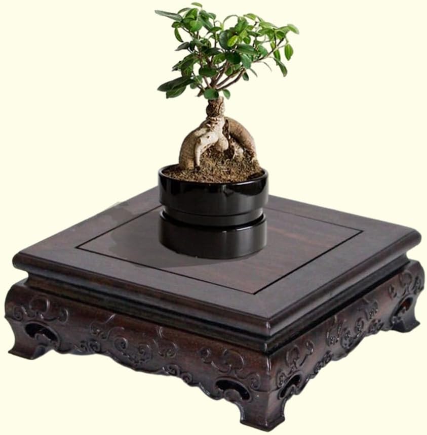 GOLDYWENDY Wooden Black Pedestal Display Stand for Statues Crafts Ornament Show Riser