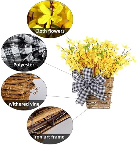 Spring Flower Wreath Basket - Artificial Hydrangea Door Decor