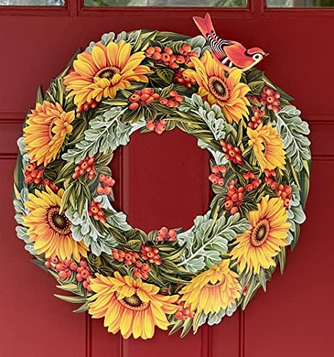 Freshcut Paper Sunflower Wreath 15 Inch 3D Pop Up Card