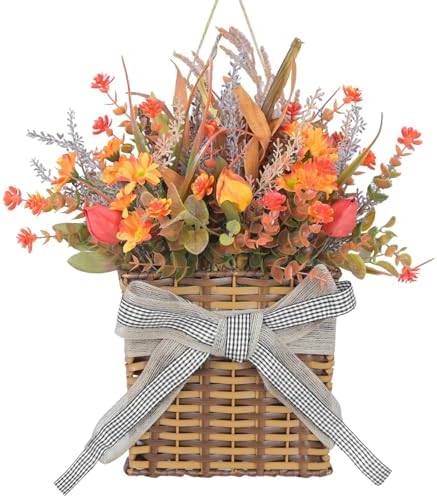 Fall Door Hanger Basket Wreath 15 Inch Decor
