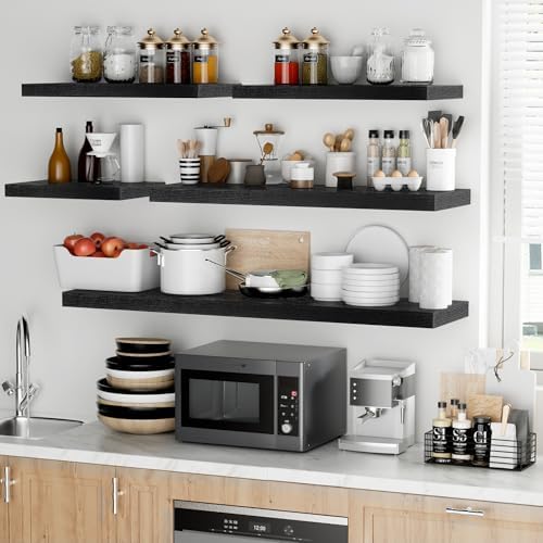 Fun Memories Floating Shelves 2 Pack 16x12x15 Rustic Black