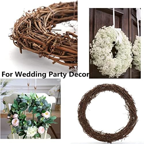 2 Pcs Natural Grapevine Wreaths for DIY Decorations