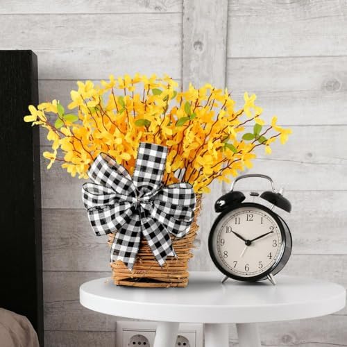 Hydrangea Door Wreath with Artificial Flowers and Rattan Basket 1