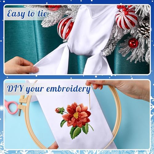 2 Pcs White Wreath Sash for Front Door Decor