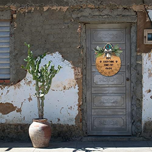 12 Inch Vertical Wood Wreath Hanger for Front Door