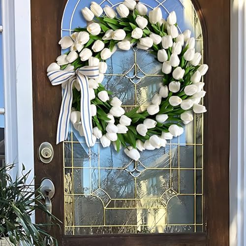 Lippbest Spring Wreath Front Door 16 Inch Garland