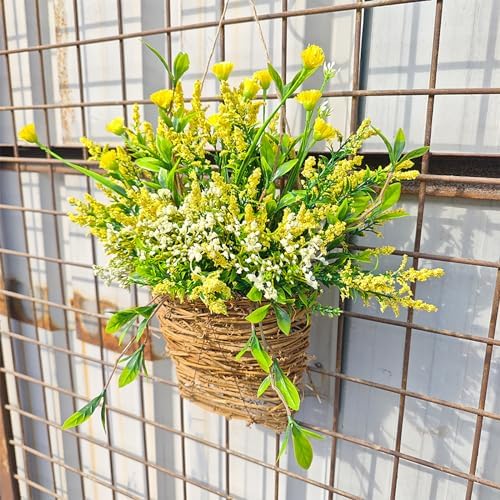 Lavender Artificial Flowers Wreath Blue Purple Door Hanging Basket
