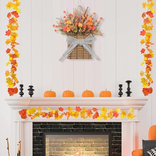 Fall Door Hanger Basket Wreath 15 Inch Decor