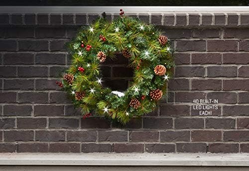 Sharper Image 30-inch Cordless Pre-Lit Wreath