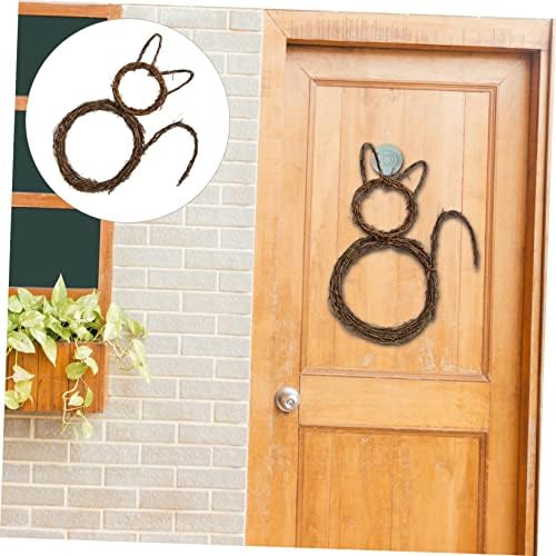 Cat Shape Halloween Hanging Wreath Door Decor
