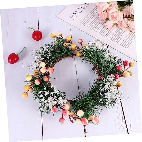 LIFKOME Simulated Berry Pink Flower Wall Decor Wreath Front Door Hanger