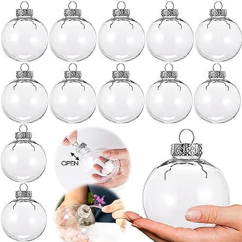 Clear Plastic Ball Decor Set of 12 for Christmas and More