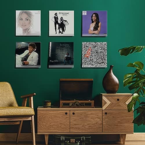 6 Pack Clear Acrylic Floating Shelves for Vinyl Record Display