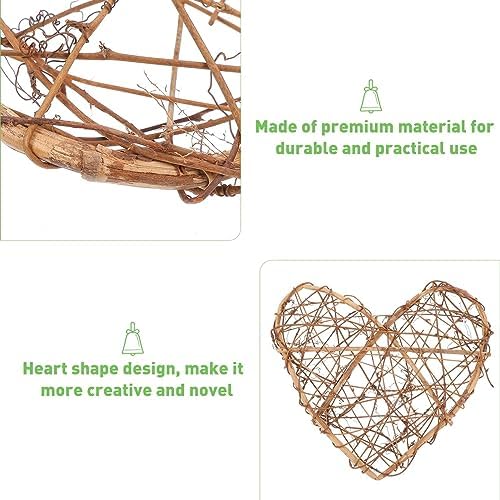 1pc Heart Shaped Rattan Wreath for Front Door