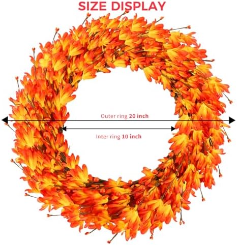 20 Inch Artificial Forsythia Wreath with Berries