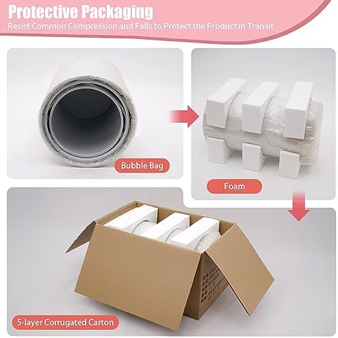 3 Pcs Round Cylinder Pedestal Stand for Wedding Party Display Decor White