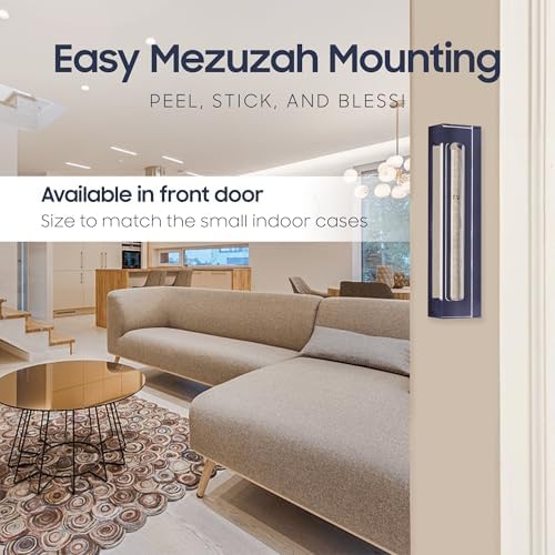 AS Mezuzah Case Modern Acrylic Design 6 Inches Navy