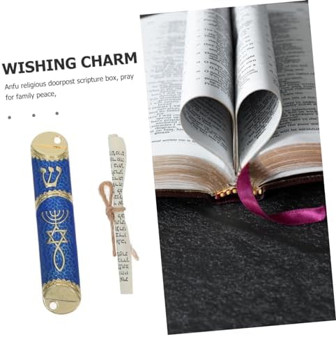 Cabilock Metal Mezuzah with Scroll Antique Zinc Alloy Religious Decoration for Jewish Home Decor