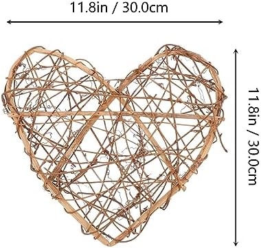 1pc Heart Shaped Rattan Wreath for Front Door