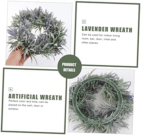 1pc Artificial Lavender Wreath Door Decor