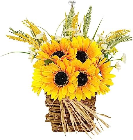 Ochine Sunflower Wreath Door Hanger Basket