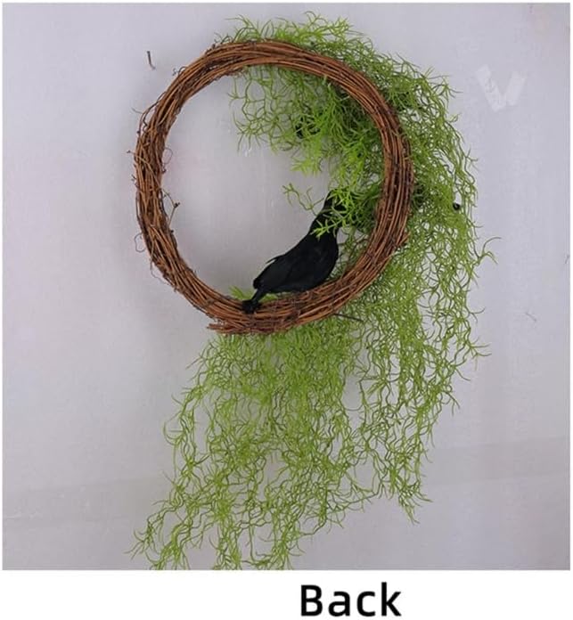 23 Inch Halloween Crow Wreath for Front Door Decor