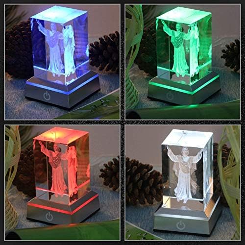 Jumayer 2 Pack LED Light Base Show Stand with Touch Switch for Crystal Display Art