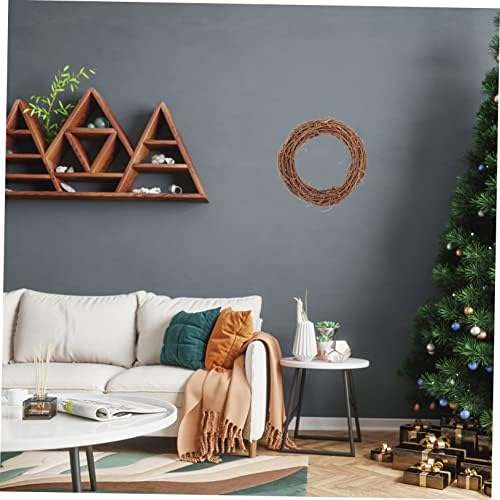 Sosoport 5Pcs Rattan Wreath Rings for Christmas and Holiday Decor