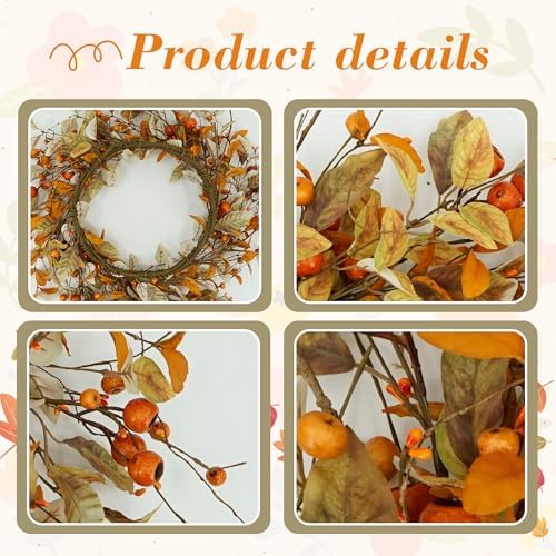 YNYLCHMX 18 Fall Wreath for Front Door