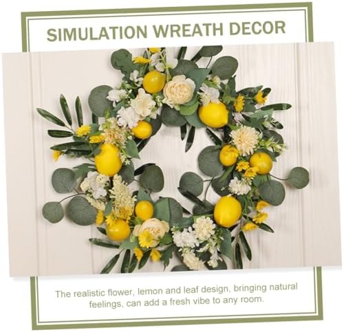 Artificial Lemon Wreath for Front Door Decor