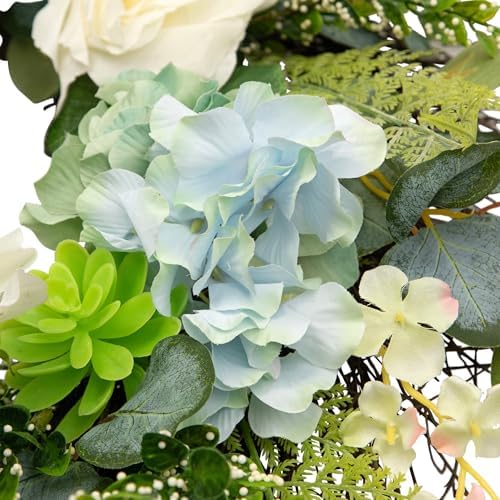 Northlight Spring Wreath White Blue 24 Inch