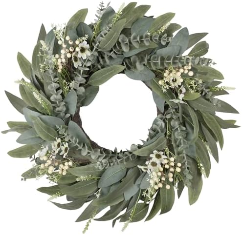 26 Inches Large Eucalyptus Spring Wreath for Front Door Decor