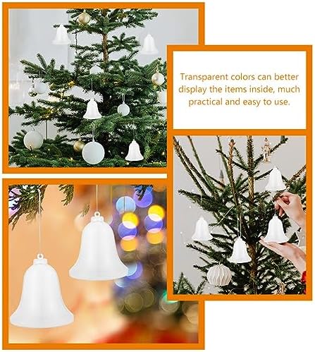 12pcs Clear Fillable Bell Ornaments for Christmas Tree Decorations and Holiday Parties
