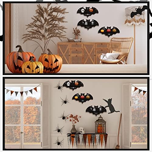 Geetery 3 Pcs Floating Black Bat Shelf Gothic Decor